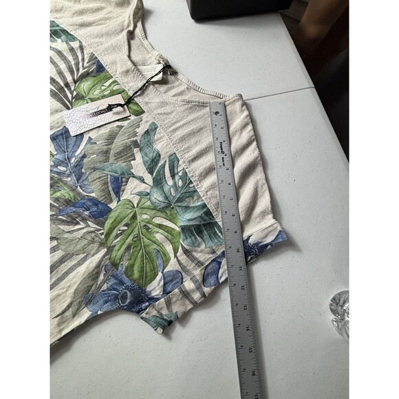 NWT Lungo L'arno Made in Italy Linen Tunic Top Floral Colorful 1X - Picture 5 of 8